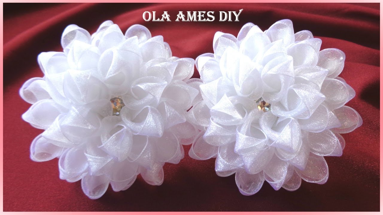 😍 Они такие КРАСИВЫЕ❤️️ Пышные Цветы-Банты 10 см из органзы/Канзаши/Organza Ribbon Flower/Ola ameS