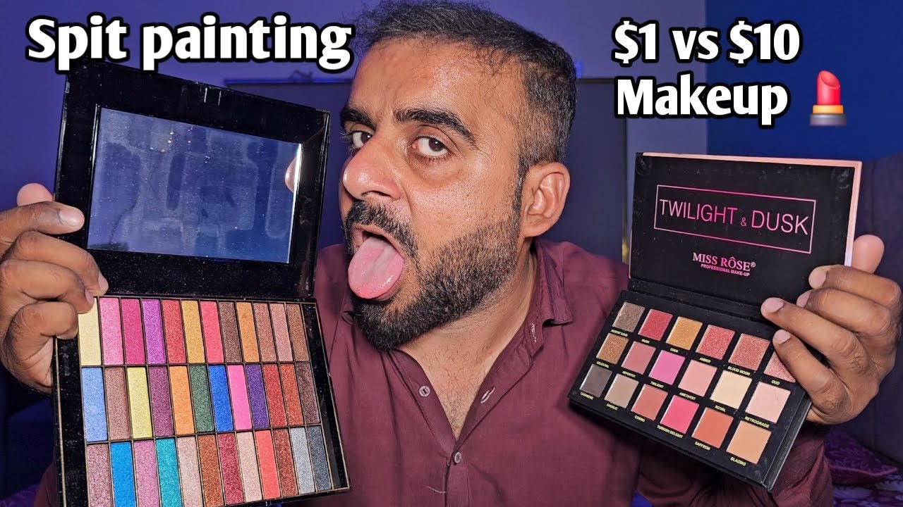 ASMR -  Spit painting $1 vs $10 Makeup  💄 ( Fast & Aggressive)