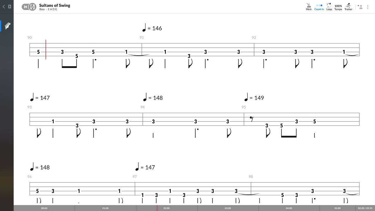 Dire Straits - Sultans Of Swing (BASS TAB PLAY ALONG)