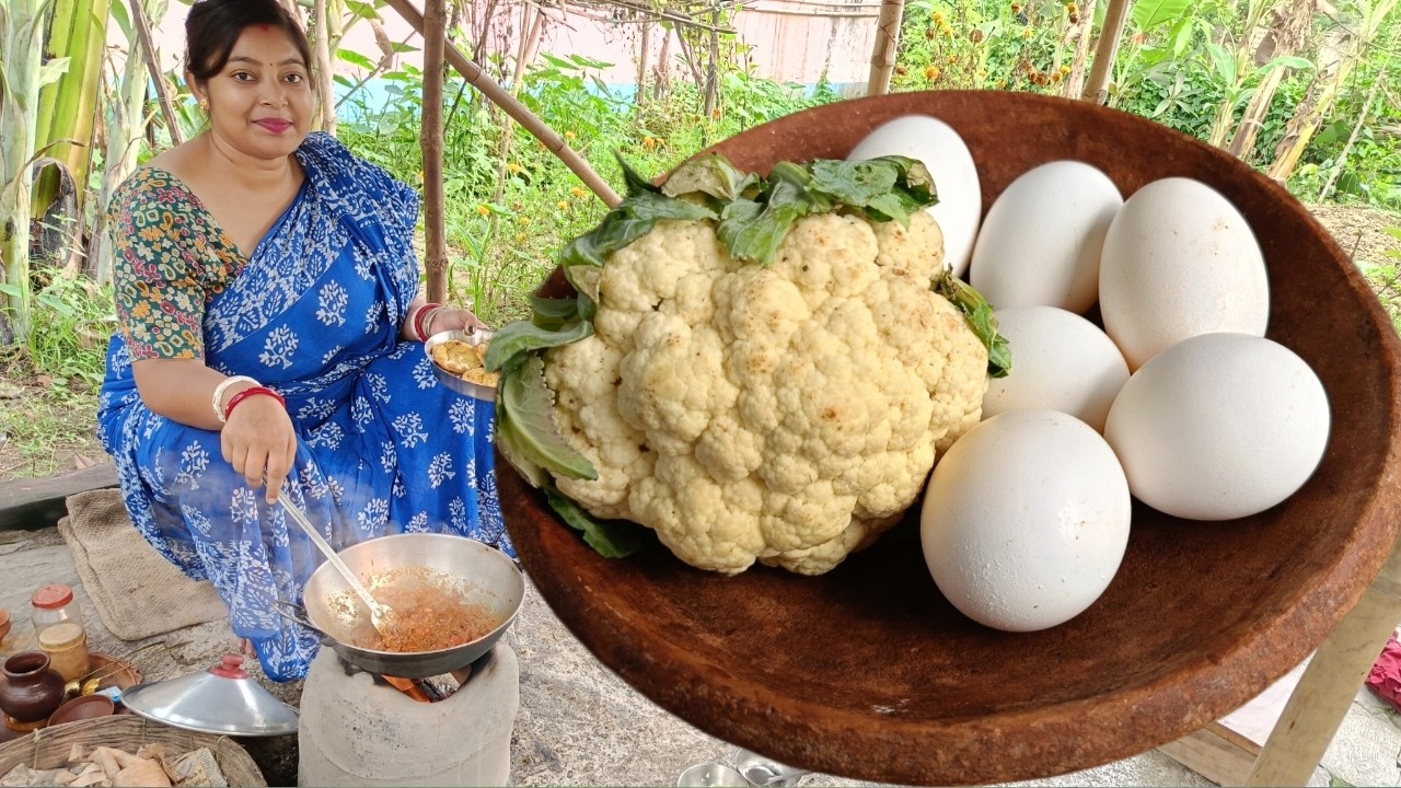 ঘরে থাকা উপকরণে ফুলকপি দিয়ে ডিমের এই সম্পূর্ন লোভনীয় নতুন রেসিপি বানালাম | Egg Curry Recipe