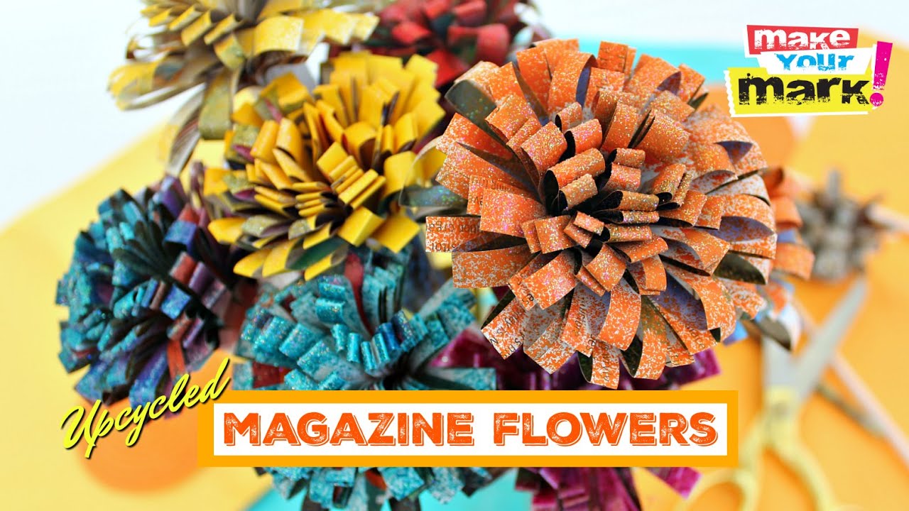 Upcycled Magazine Flowers