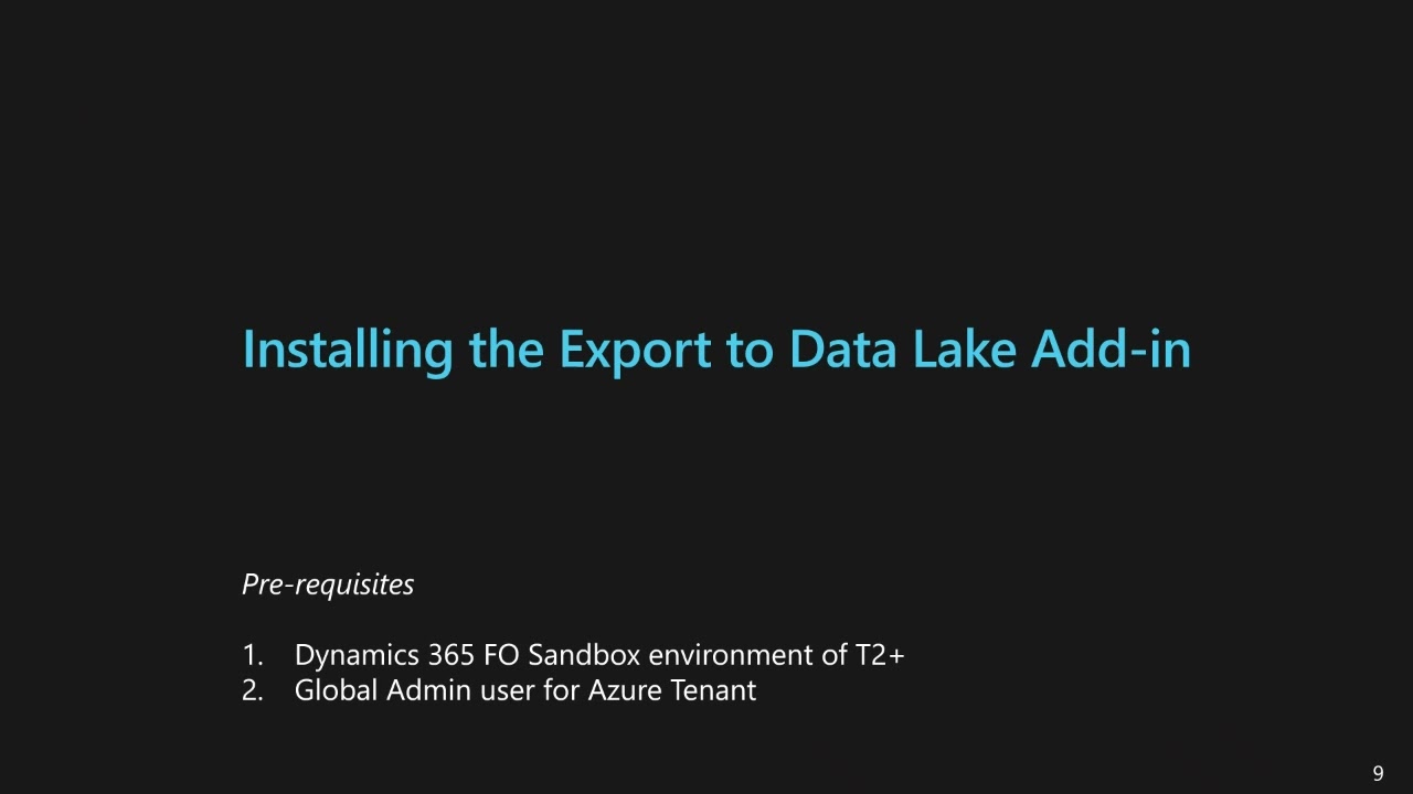 Dynamics 365 - Export Azure Data Lake Overview Tech Talk