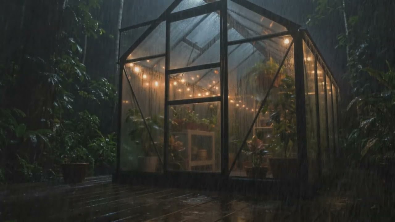 Powerful Rain Hitting Glass Walls — Ultra Realistic 4K