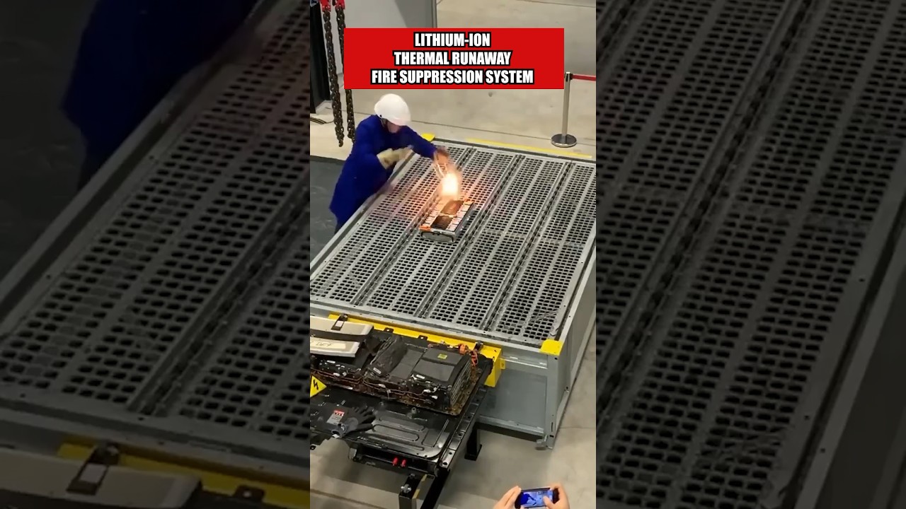 Lithium-Ion Thermal Runaway Fire Suppression System #shorts