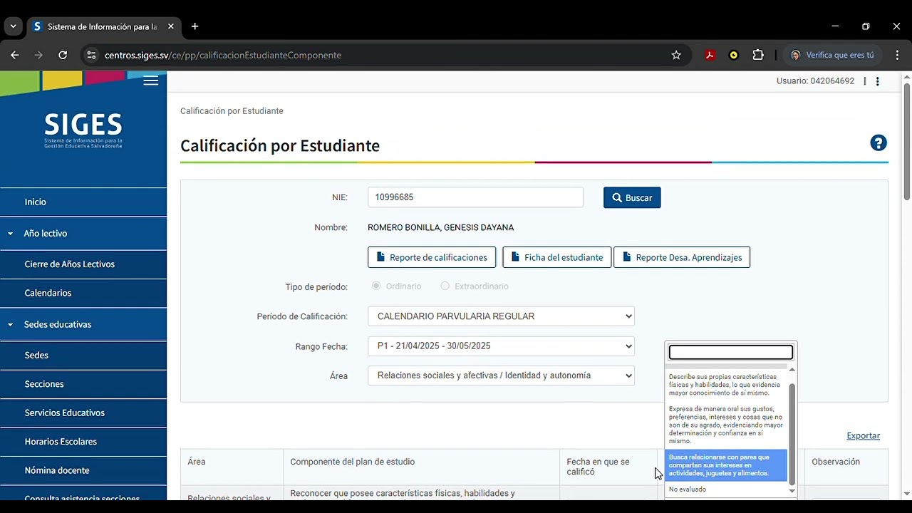 Como Subir las notas de Parvularia en siges 2025