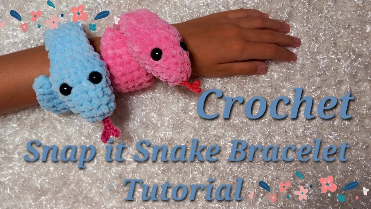 Учебное пособие по вязанию крючком браслета Snap it Snake #вязаниекрючком #учебник #змея #браслет...