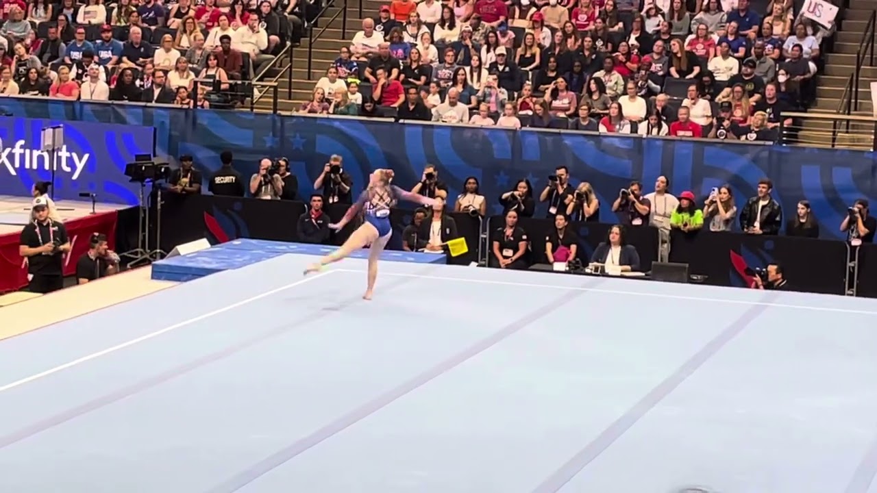 Evey Lowe on floor , day 2 of the Olympic trials #EveyLowe #GymnasticsOlympicTrials2024