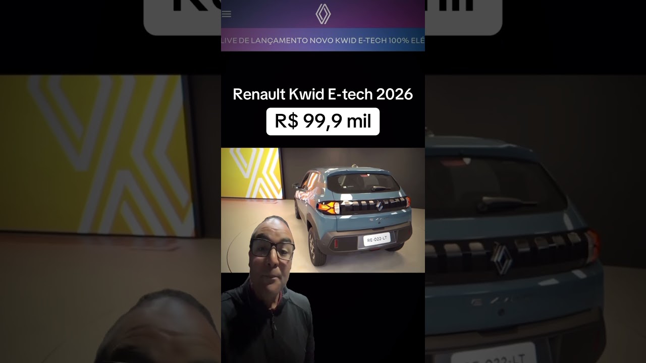 O EL&Eacute;TRICO MAIS BARATO DO BRASIL &Eacute; ELE DE NOVO: Renault Kwid E-Tech 2026 agora com ADAS