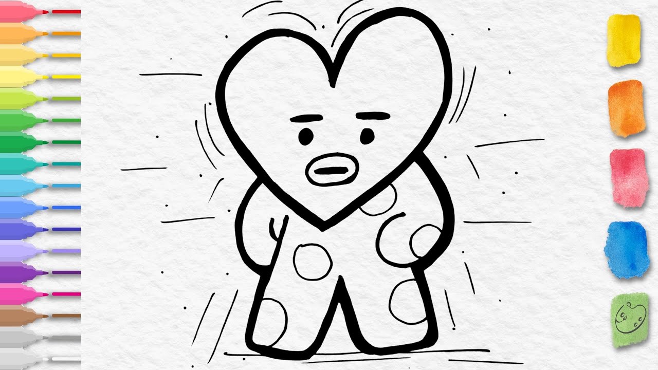 BT21 Character Drawing | How to Draw TATA