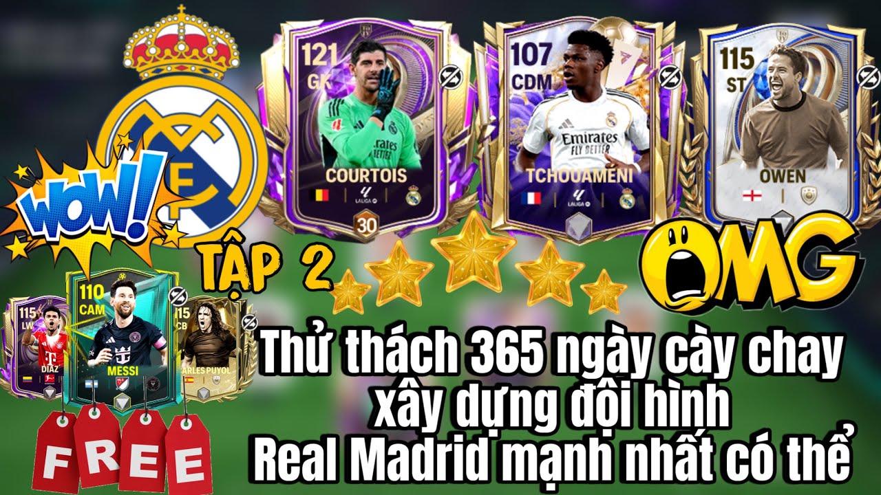 FC MOBILE VIỆT NAM | TẬP 2 - CỦ TỎI 116 | THỬ THÁCH 365 NGÀY CÀY CHAY XÂY DỰNG ĐỘI HÌNH REAL MADRID.