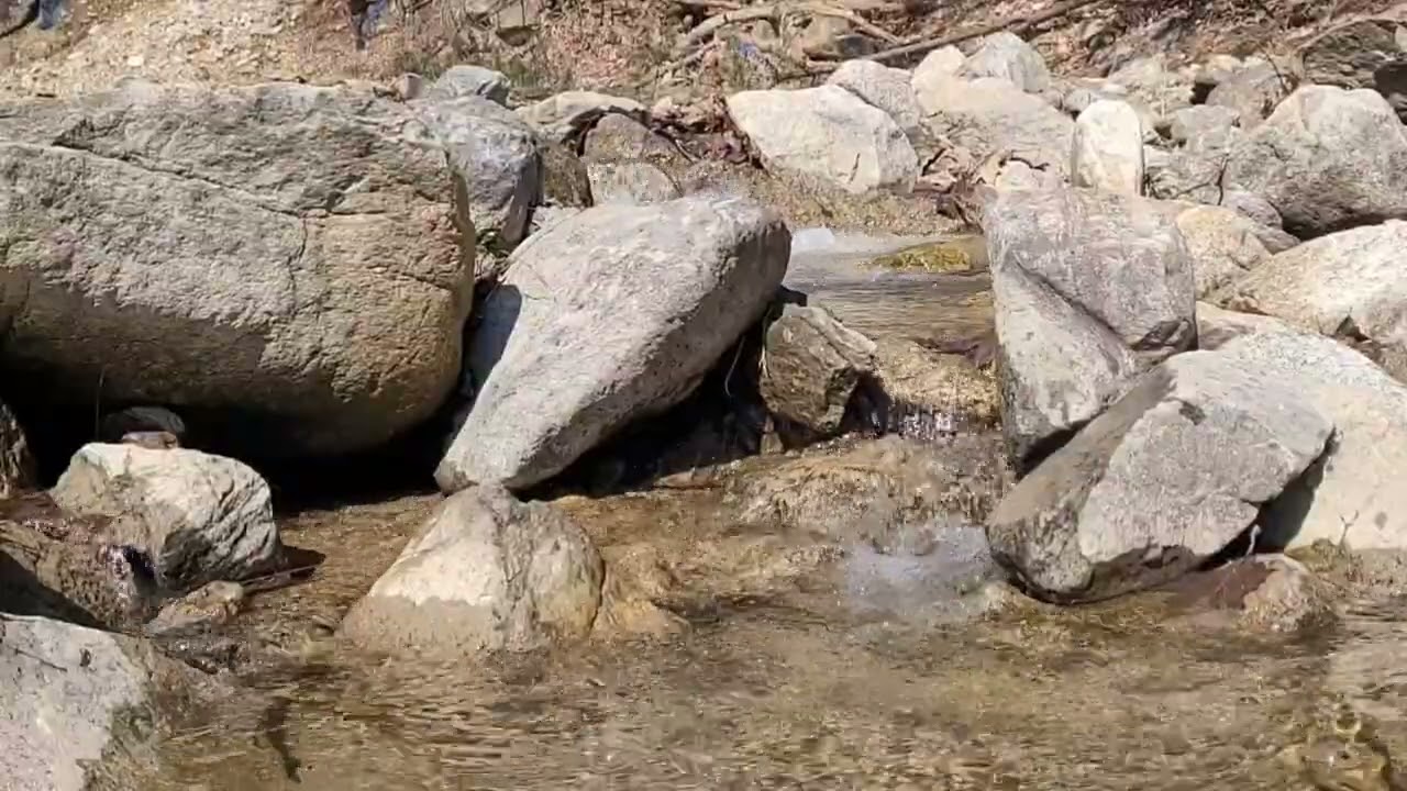 💕조용한 시골 계곡, 바위 사이로 흐르는 봄의 물소리🌊Nature sounds💦#시니어 #이명 #불면증 #백색소음 #ASMR