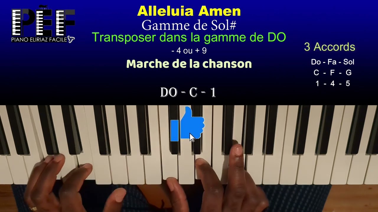Alleluia Amen Tutoriel : Gamme de DO-C : do-fa-sol  C-F-G  1-4-5