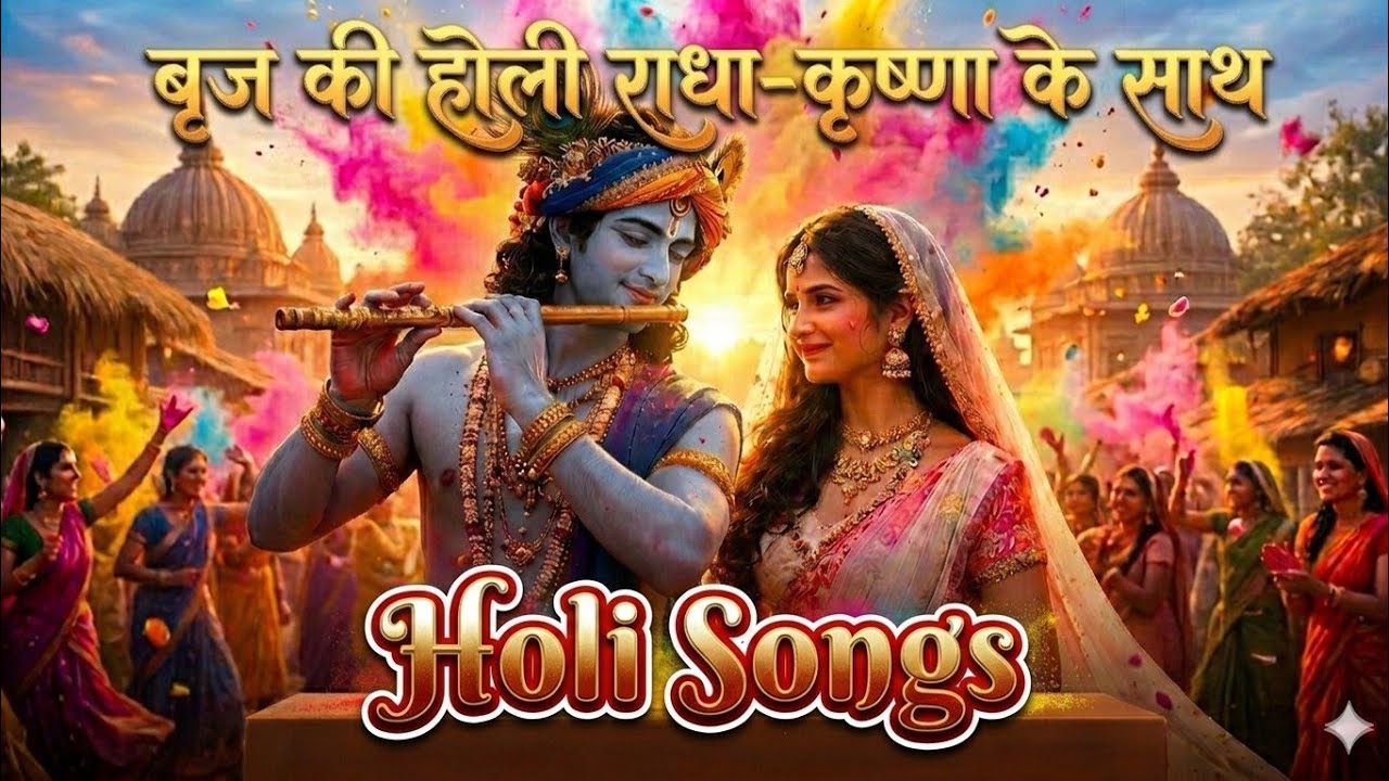 राधा-कृष्ण संग रंगों भरी होली 🌸 | ब्रज की दिव्य होली 2026 | Holi Hai! 🎨