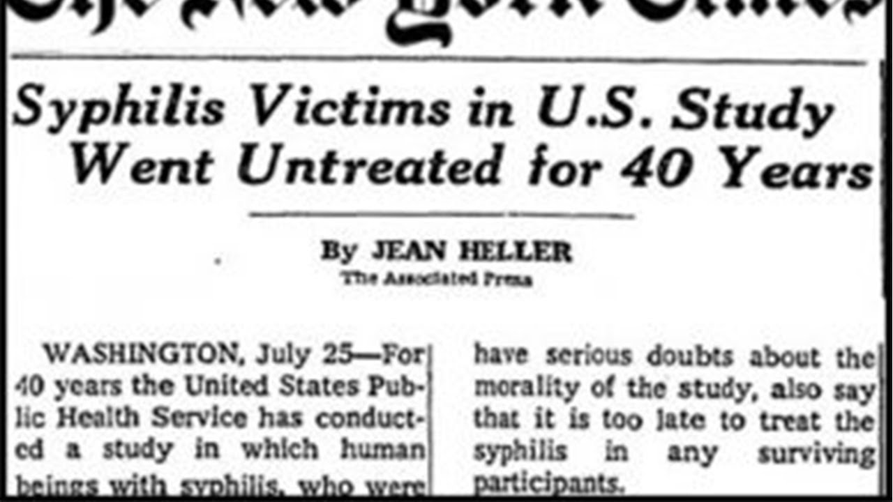 The Tuskegee Syphilis Study / Experiment On Black Men Lasted From 1932 to 1972