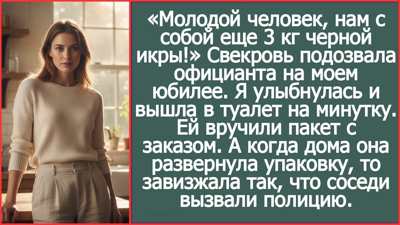 «Молодой человек, нам с собой еще 3 кг черной икры!» Свекровь подозвала официанта на моем юбилее