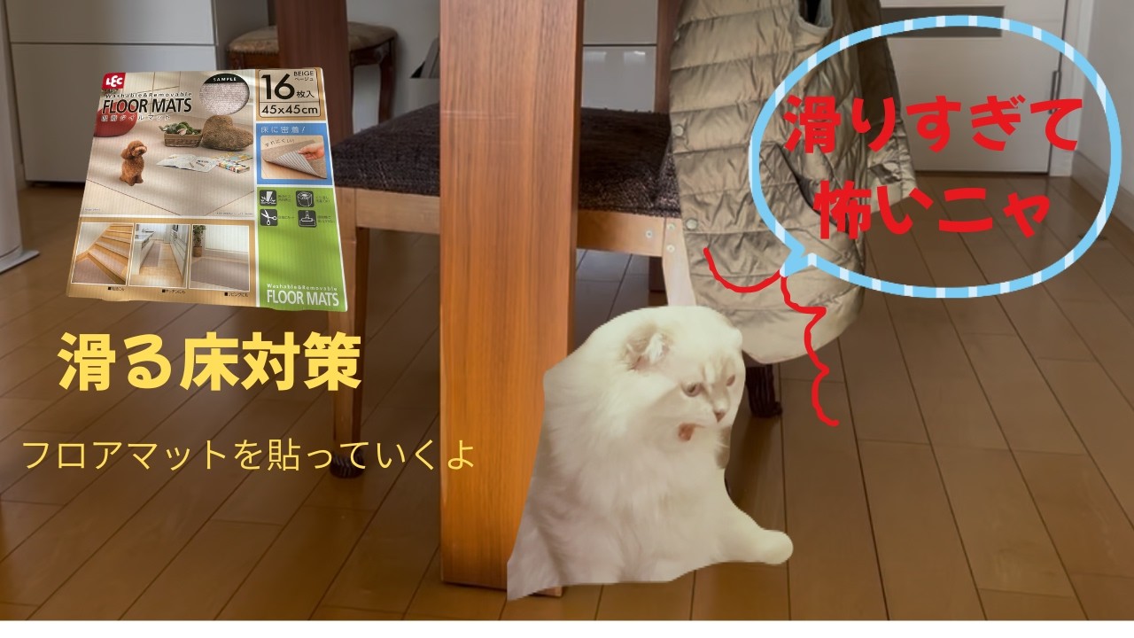 ネコ部屋DIY第一弾！滑る床を攻略せよ！