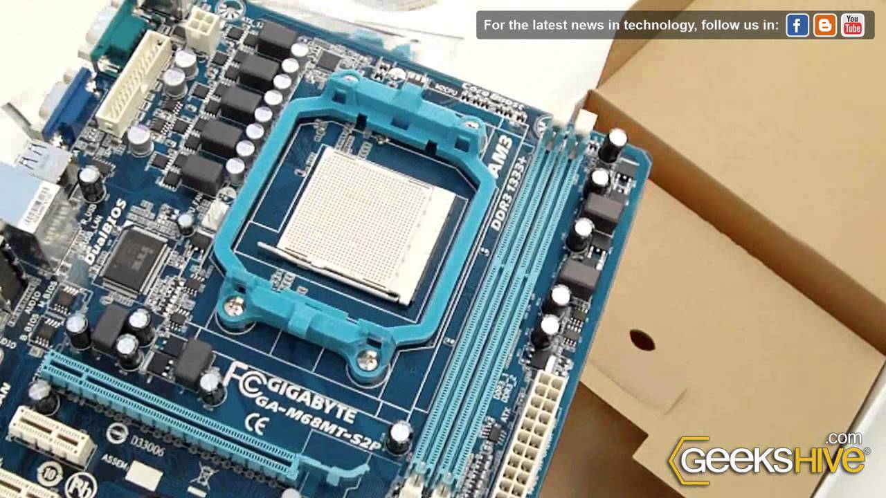 Mother GA-M68MT-S2P - Gigabyte - Unboxing by www.geekshive.com