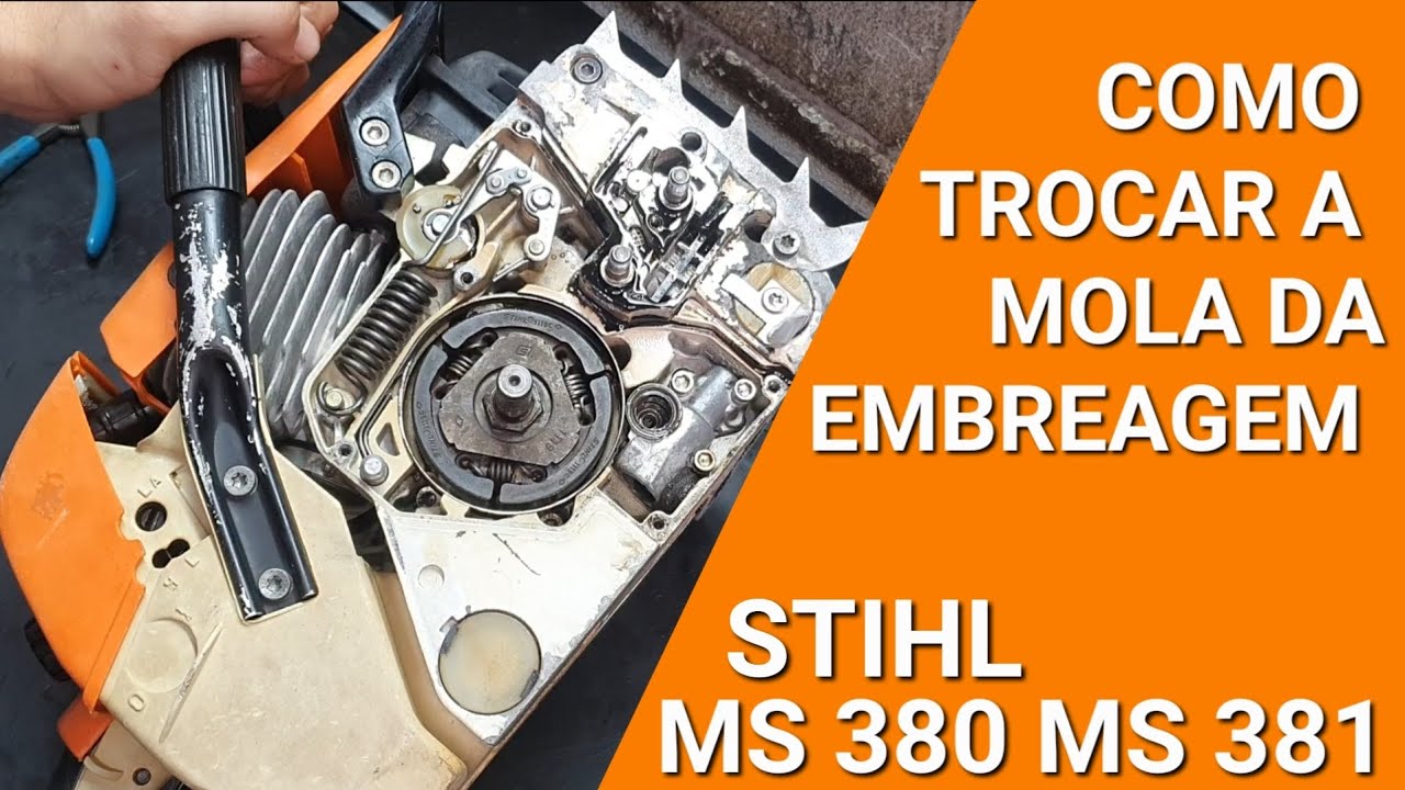 Como trocar a mola tração ou a embreagem das Motosserras MS 380/381