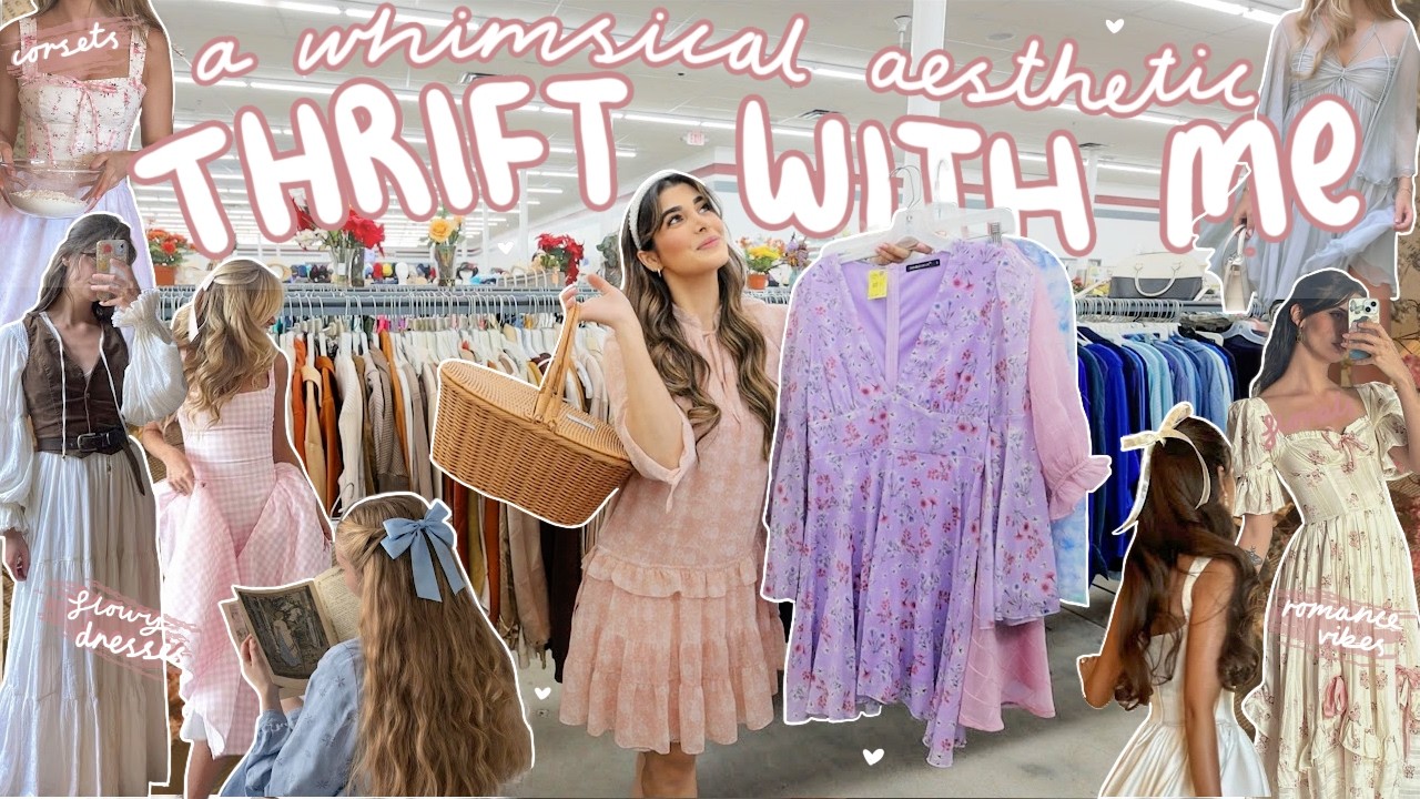 THRIFT WITH ME for WHIMSICAL outfits! *dresses, corsets + romance novel vibes*