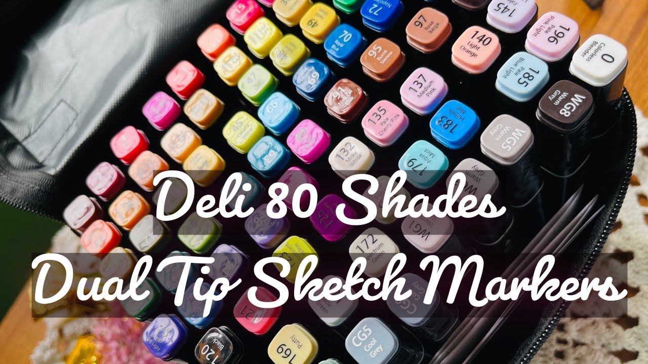 Unboxing Deli 80 Shades Dual Tip Sketch Markers