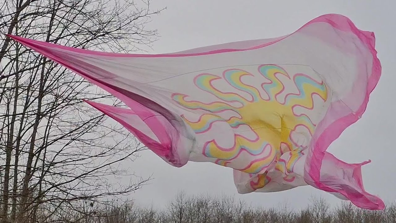 Fluttering silk billowing in the wind