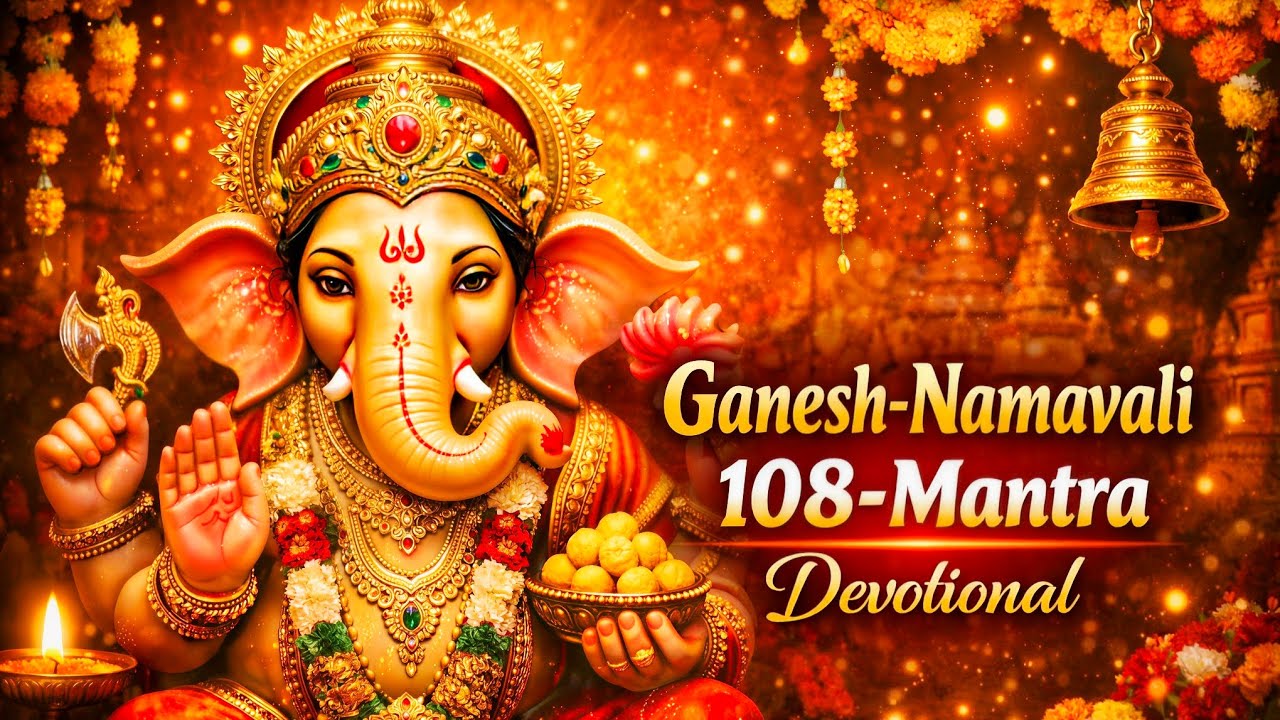 गणेश नामावली 108 वेळेस | श्री गणपती नामस्मरण | Ganesh Namavali Mantra | सुख, शांती व यशासाठी
