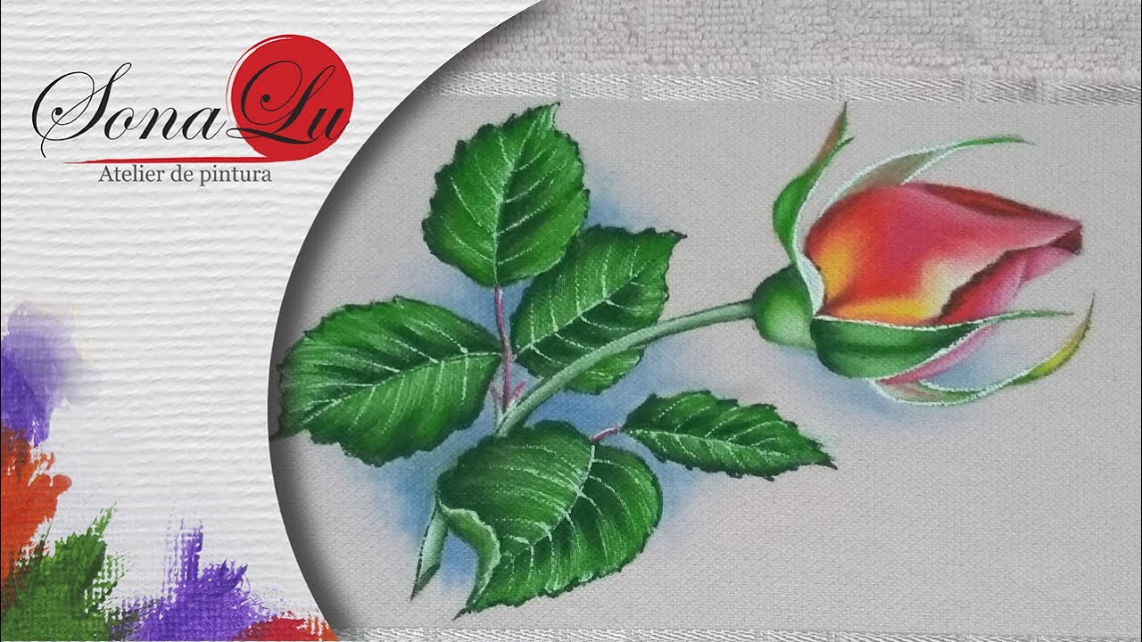 Aula 561 - Botão de Rosa em Toalha de Rosto