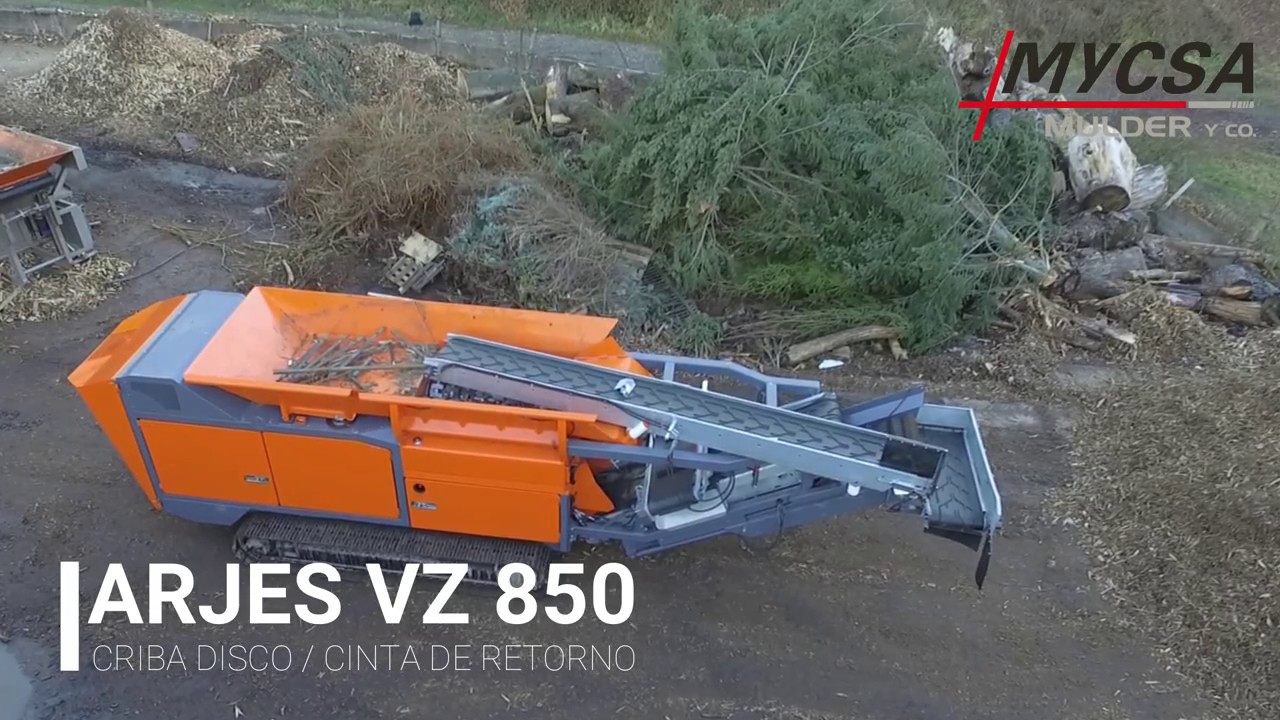 ARJES VZ850 Trabajos Madera con Criba Disco y Cinta Retorno