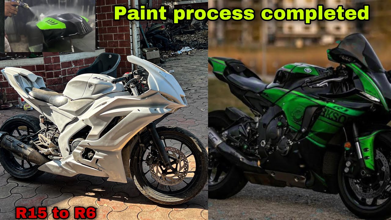 Project r6 paint process complete Yamaha r15 v3 modified into r6