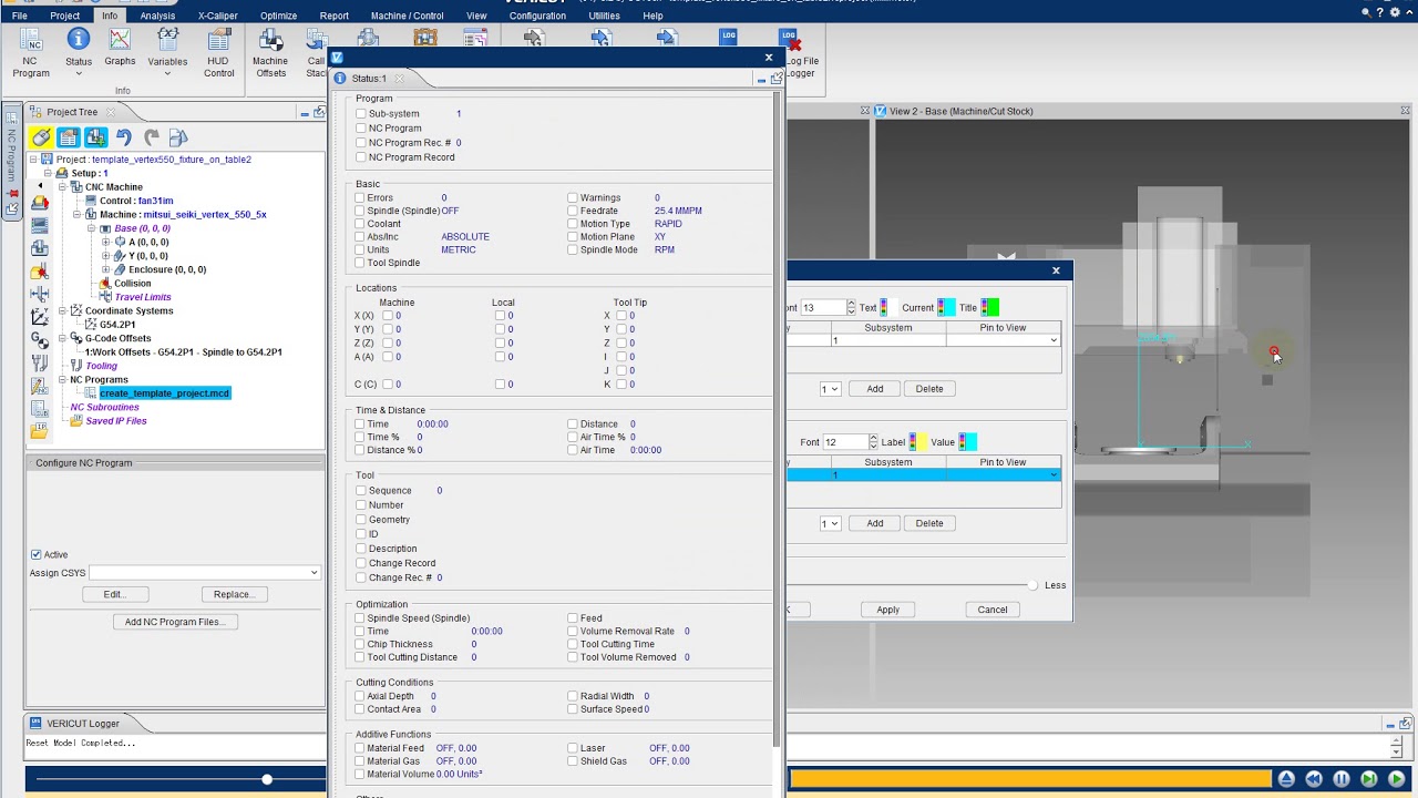 Vericut create a project template Milling machine