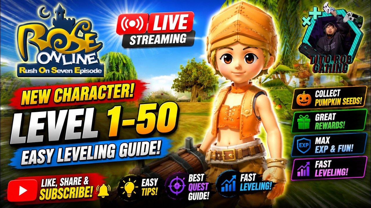 ROSE Online Beginner Guide | Level Up Fast from 1-50 | Tito Rob Gaming