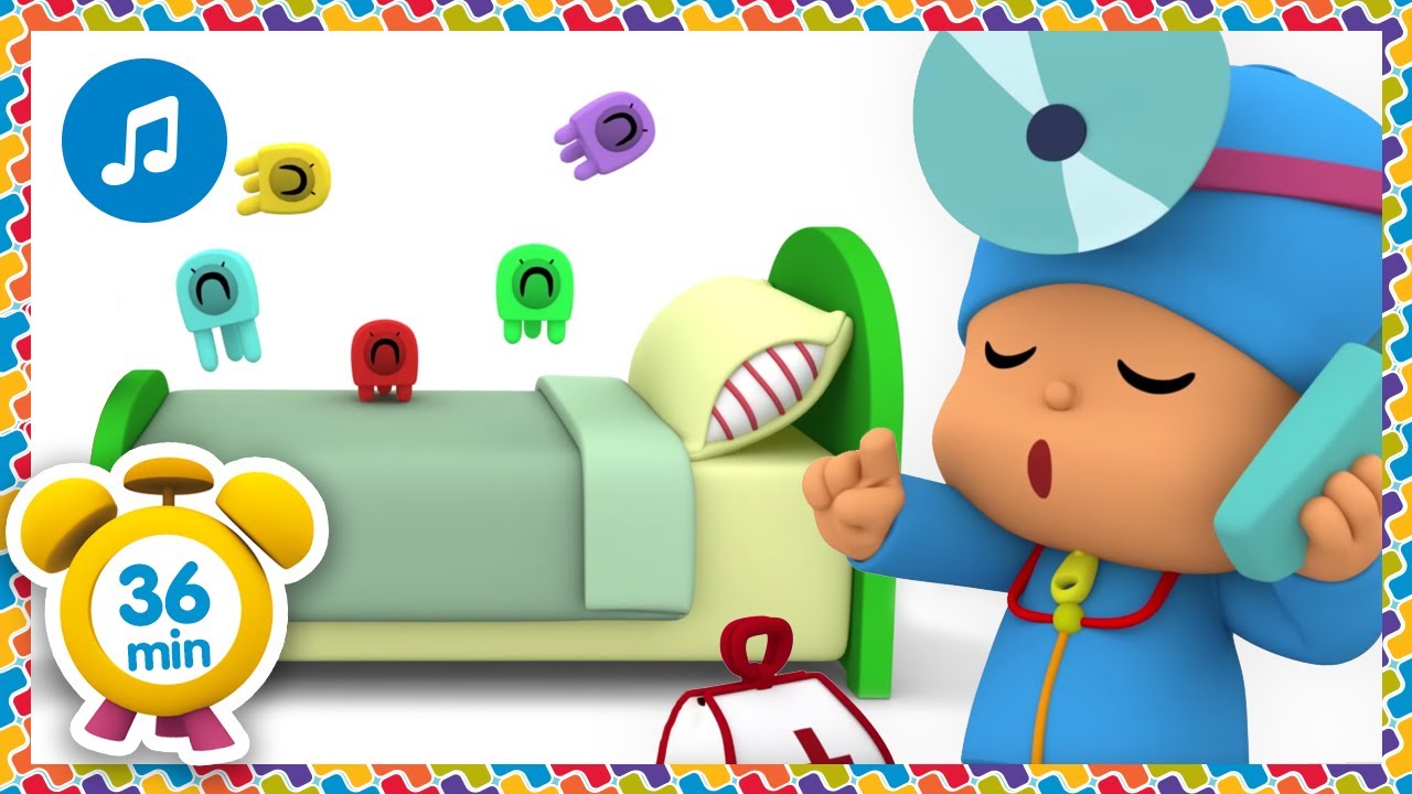 🐒 CANCIONES INFANTILES - 5 Aliens Saltaban en la cama [ 36 min ] | Caricaturas y dibujos animados