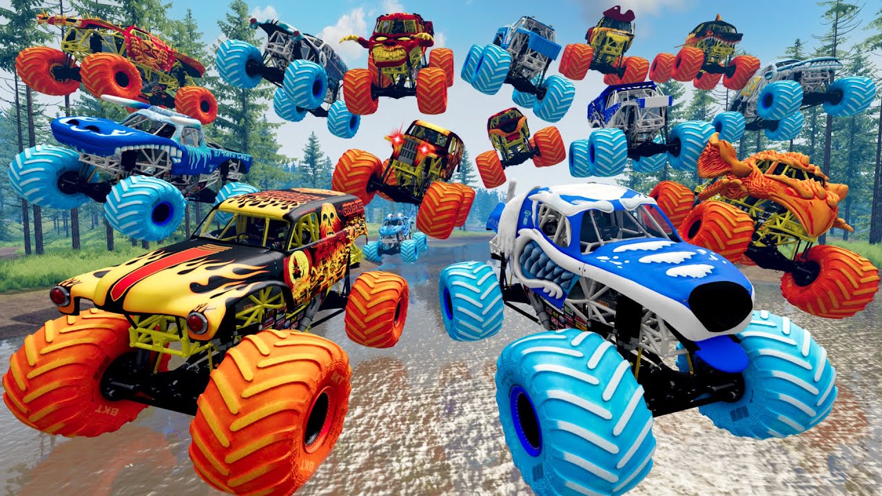 Monster Jam INSANE Monster Truck Mud Battle and Monster Truck Crashes #11 | BeamNG Drive Mods