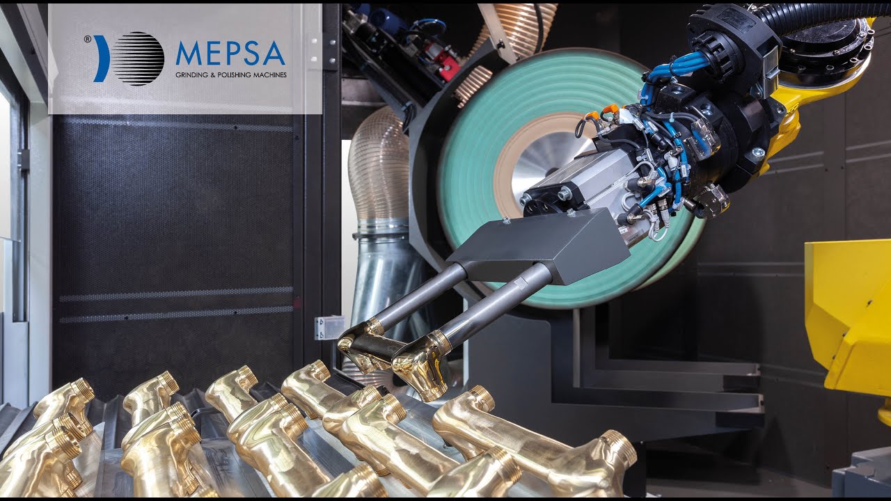 Robotic Cell for polishing faucet bodies with premium specifications - MEPSA CRP 4R50