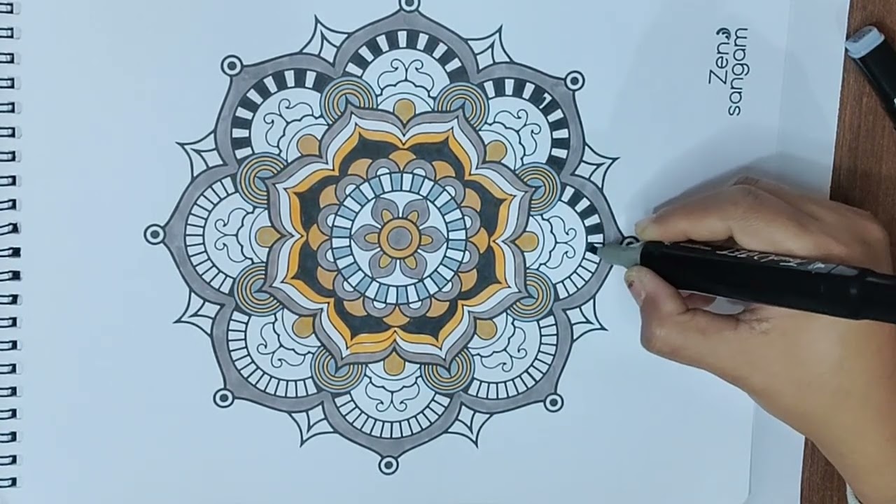 Mind soothing mandala colouring 😎 #meditativemandalaart #mandalaart #mandala 