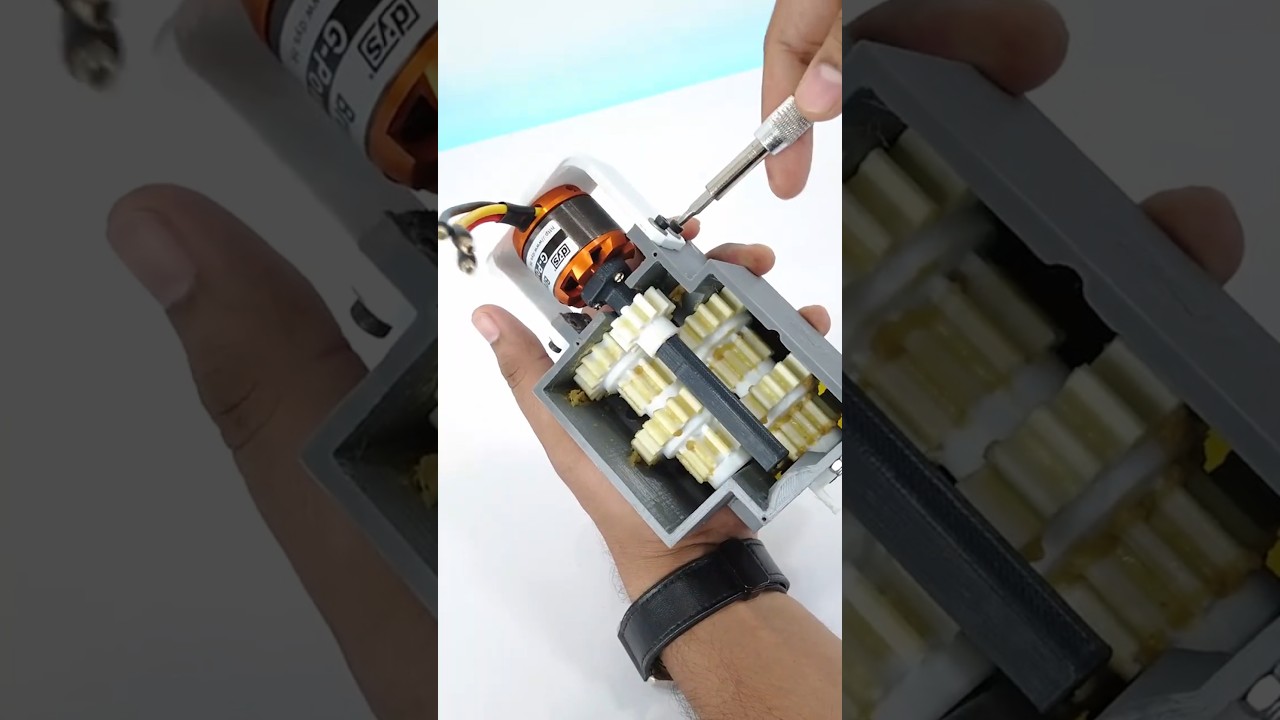 Przekładnia DIY do silnika 1000 kV | Przekształcanie prędkości w moment obrotowy #druk3d #samoch&oacute;...