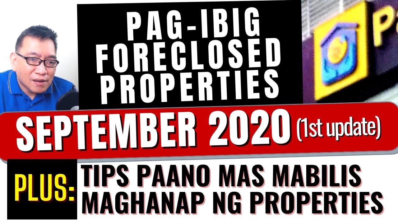 Pag-IBIG Acquired Assets (Foreclosed Properties) September 1, 2020 update