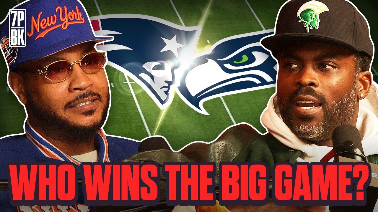 Carmelo Anthony & Mike Vick Make Their Super Bowl Picks | Seahawks vs Patriots