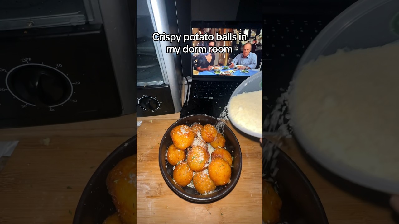 Crispy Potato Balls in my dorm room #shorts