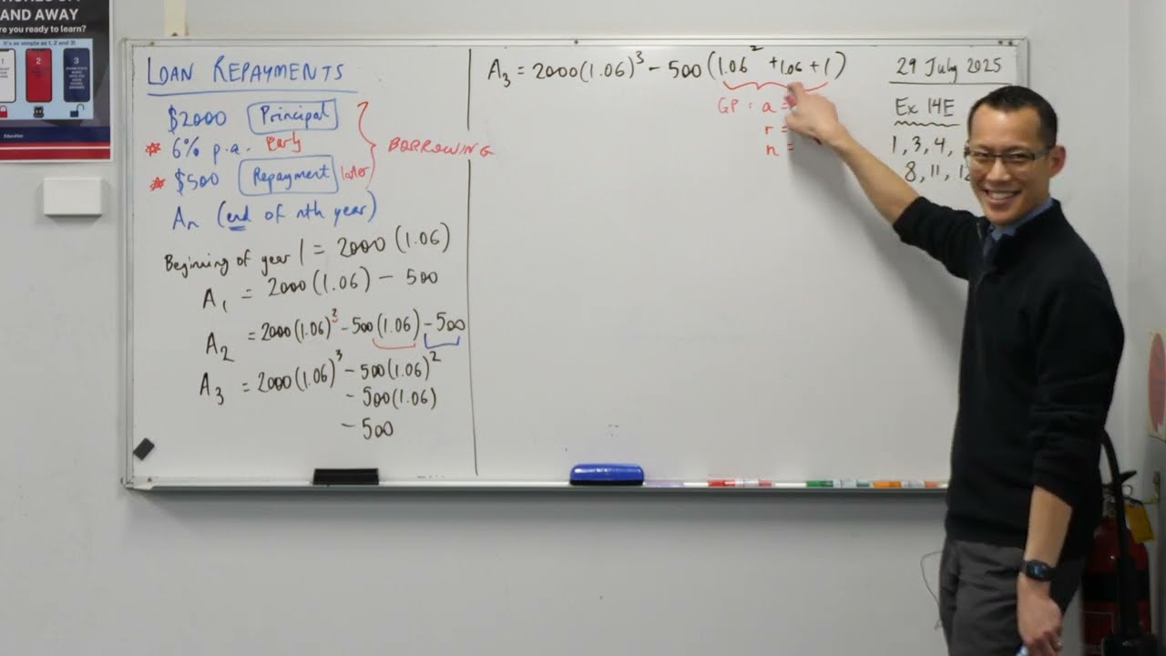 Loan Repayments (1 of 2: Setting up the equations)
