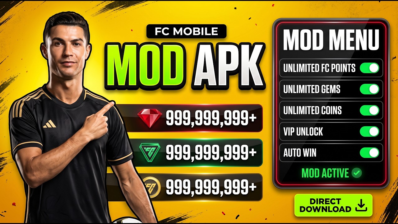 FC Mobile 27.0.04 MOD APK Gameplay | EA FC Mobile 2026 MOD MENU APK (Unlimited Gems & FC Coins )