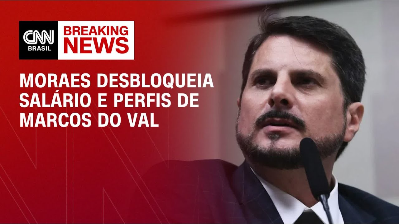 Moraes determina desbloqueio de redes sociais e salário de Marcos do Val | CNN ARENA
