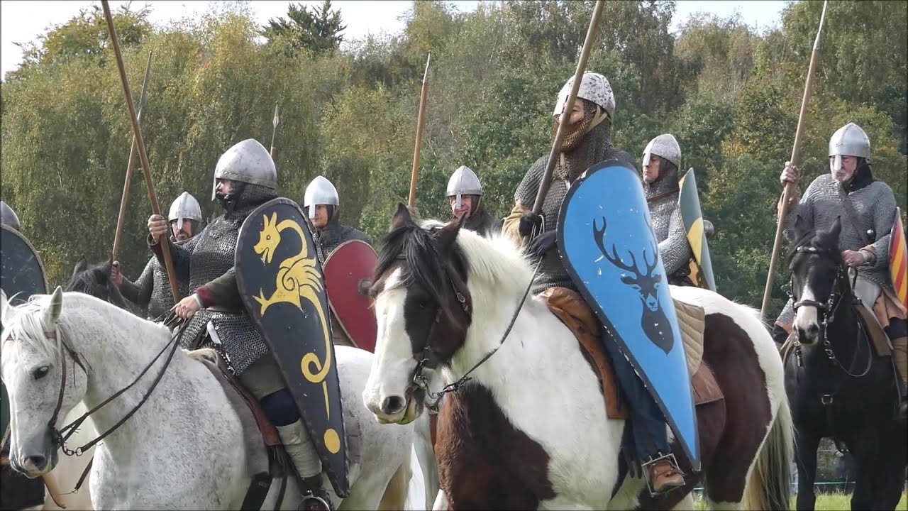 Norman Cavalry Display at the Battle of Hastings reenactment 2024, Battle Abbey