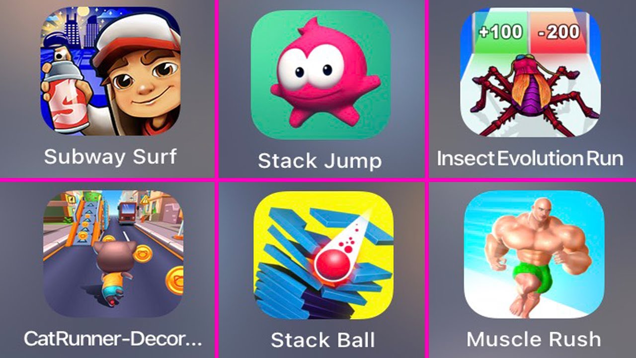 Stack Jump, Stack Ball, Monster Quad Rush, Muscle Rush, Insect Evolution Run, Monster Lab, Tiny Run,