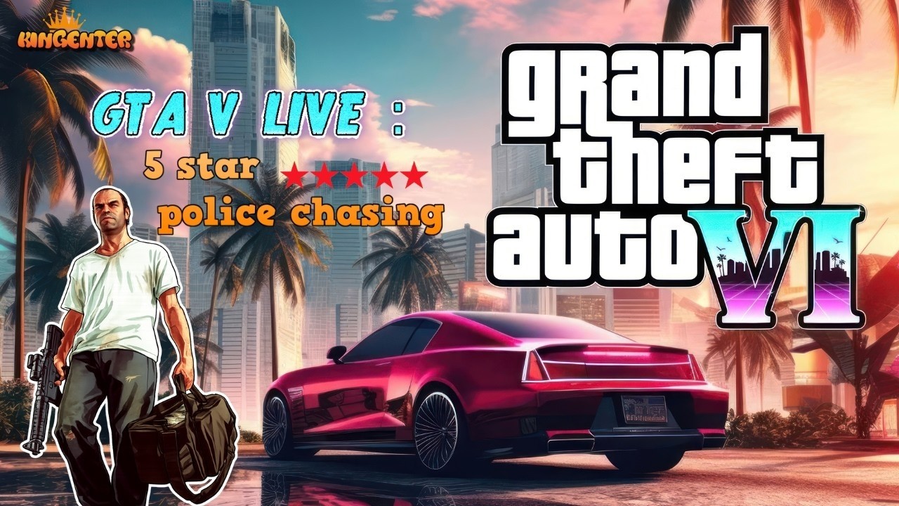 GTA 5 5 Star Wanted 😱 Insane Police Escape | KINGENTER#gta #shortslive #policepursuit