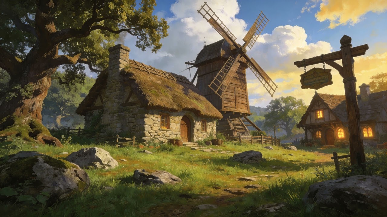 Meadowlight Lute – Medieval Village Instrumental for Calm & Study 🌾