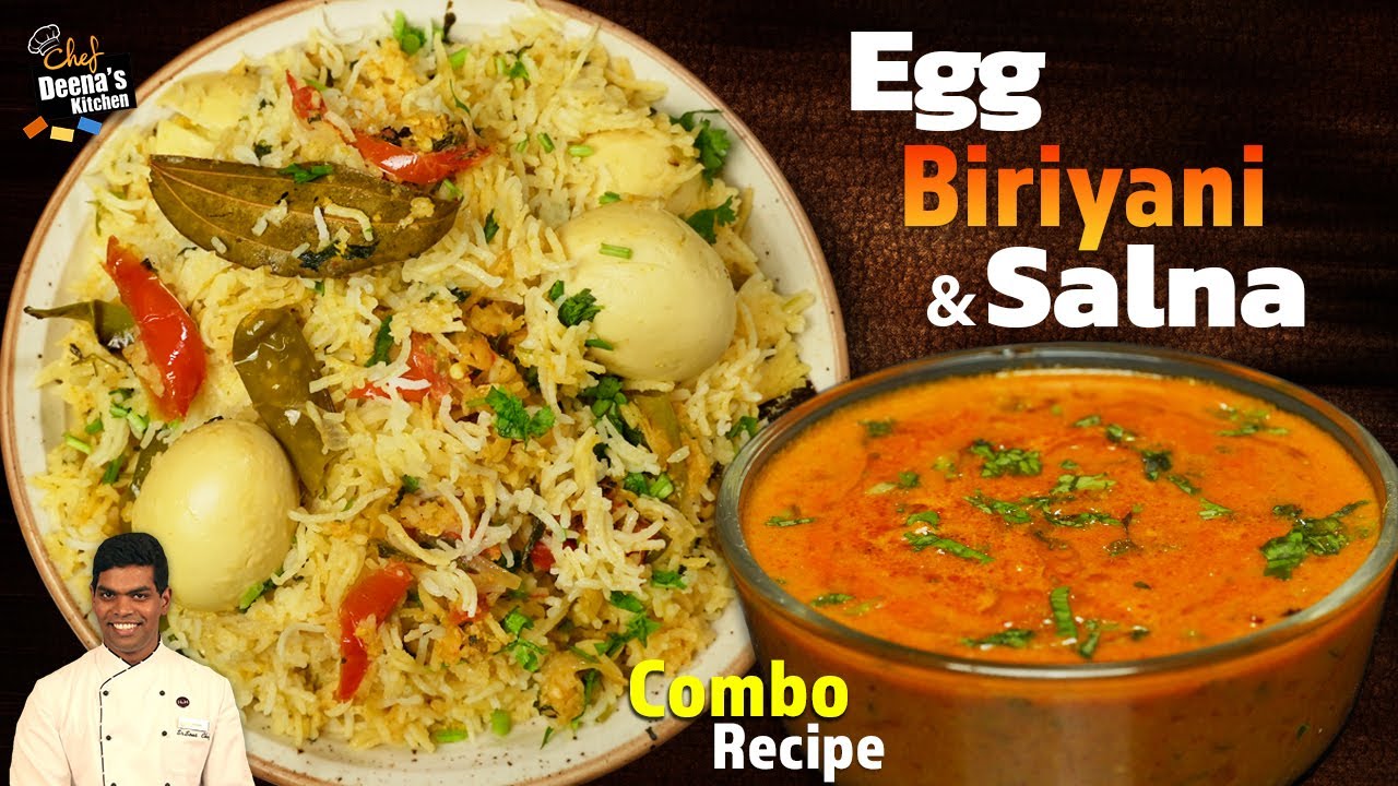 முட்டை பிரியாணி | சால்னா | Egg Biryani & Salna | Sunday Combo | CDK 1052 | Chef Deena's Kitchen