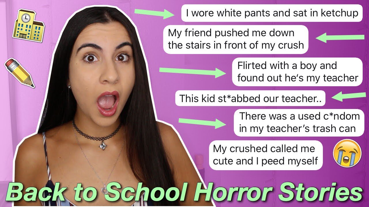 Reading Back to School Horror Stories (first day back) | Just Sharon