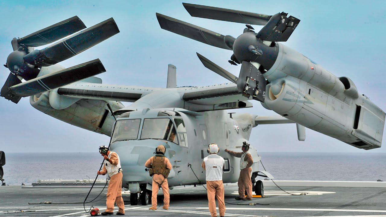 MV-22オスプレイの回転翼(ローター)展開映像 - MV-22 Osprey Unfold Rotor Footage