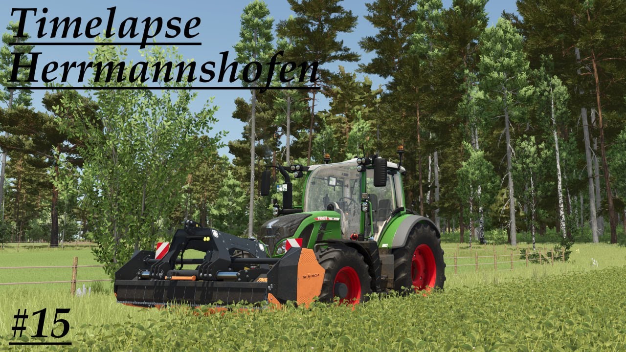 LS25 Timelapse Herrmannshofen #15 Feldränder mulchen vor der Ernte!